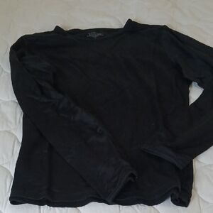 Cuddl Duds Black Crew Neck Top